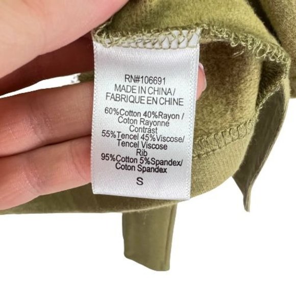 NEW Young Fabulous & Broke Size S Hooded Sweatshirt Jacket Tie Waist Olive - Picture 8 of 9